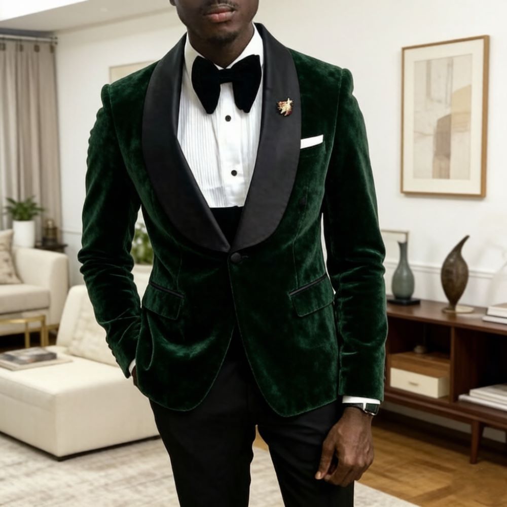 Men'S Grooming Studio - Trajes de Terciopelo Ajustados para Hombre,