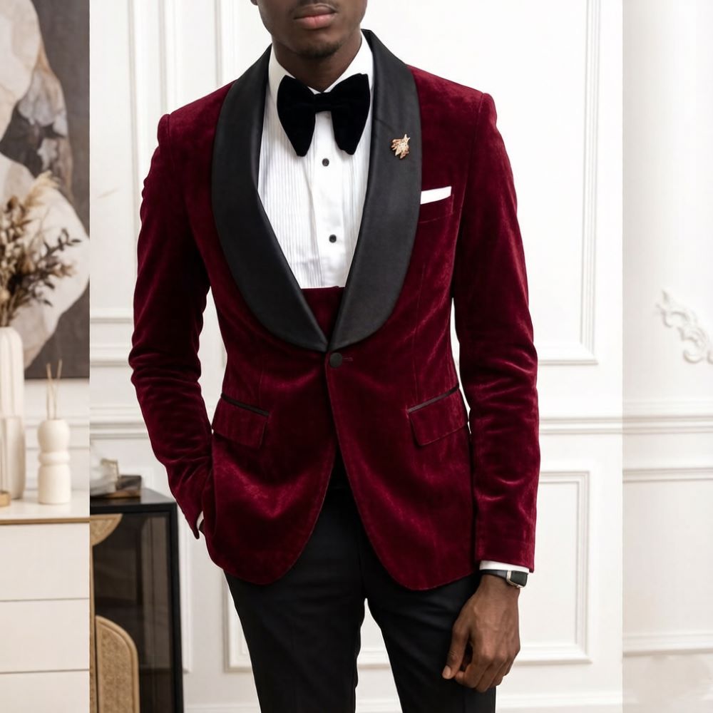 Trajes de Terciopelo Ajustados - Men'S Grooming Studio reseña y precio